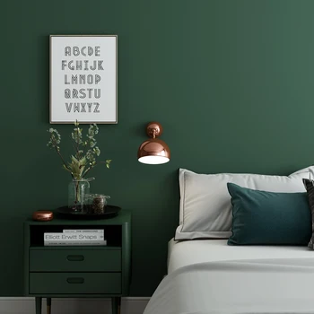 

Nordic style pure pigmented dark green wallpaper modern minimalist living room bedroom clothing store TV background wall paper