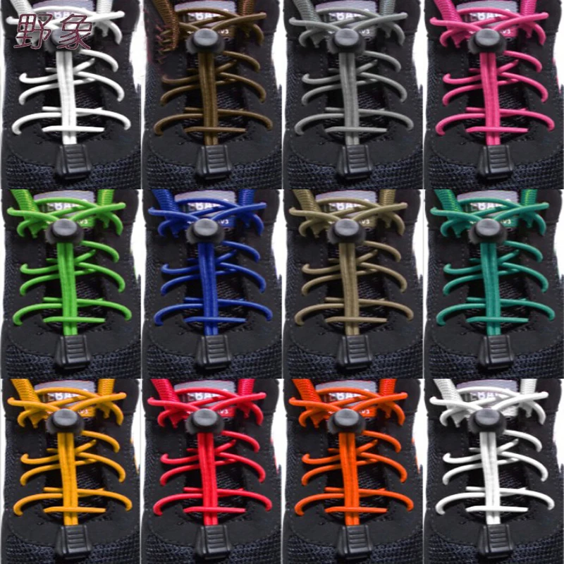 

2018 Elastic no tie Locking shoe laces Sneaker Lazy Elastic Shoelaces Luminous Shoe Lace lock laces and round shoelace