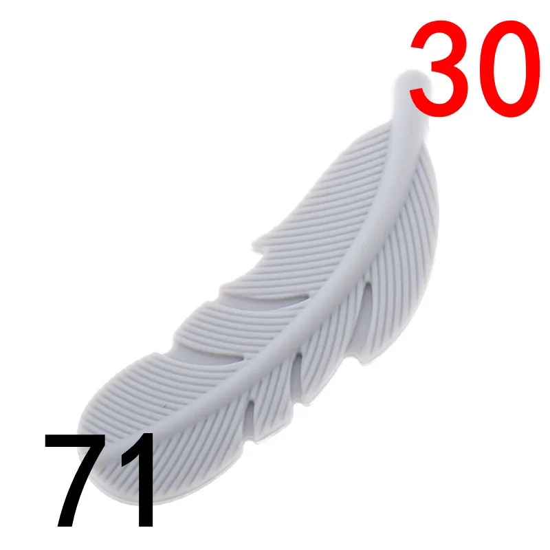 71 ATOB 30PCS Silicone Bite Beads Feather BPA Free Teether DIY Necklace Baby DIY Rodent Silicone Nursing Pendant Chewing Beads - Цвет: 71