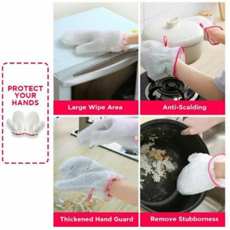 Высококачественные Безмасляные универсальные кухонные перчатки плюс бархатные зимние теплые перчатки для мытья посуды VE