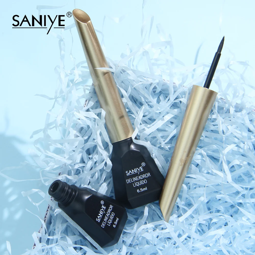 SANIYE, черный жидкий карандаш для подводки глаз, Водостойкий карандаш для подводки глаз, профессиональный макияж глаз, стойкий косметический инструмент для глаз