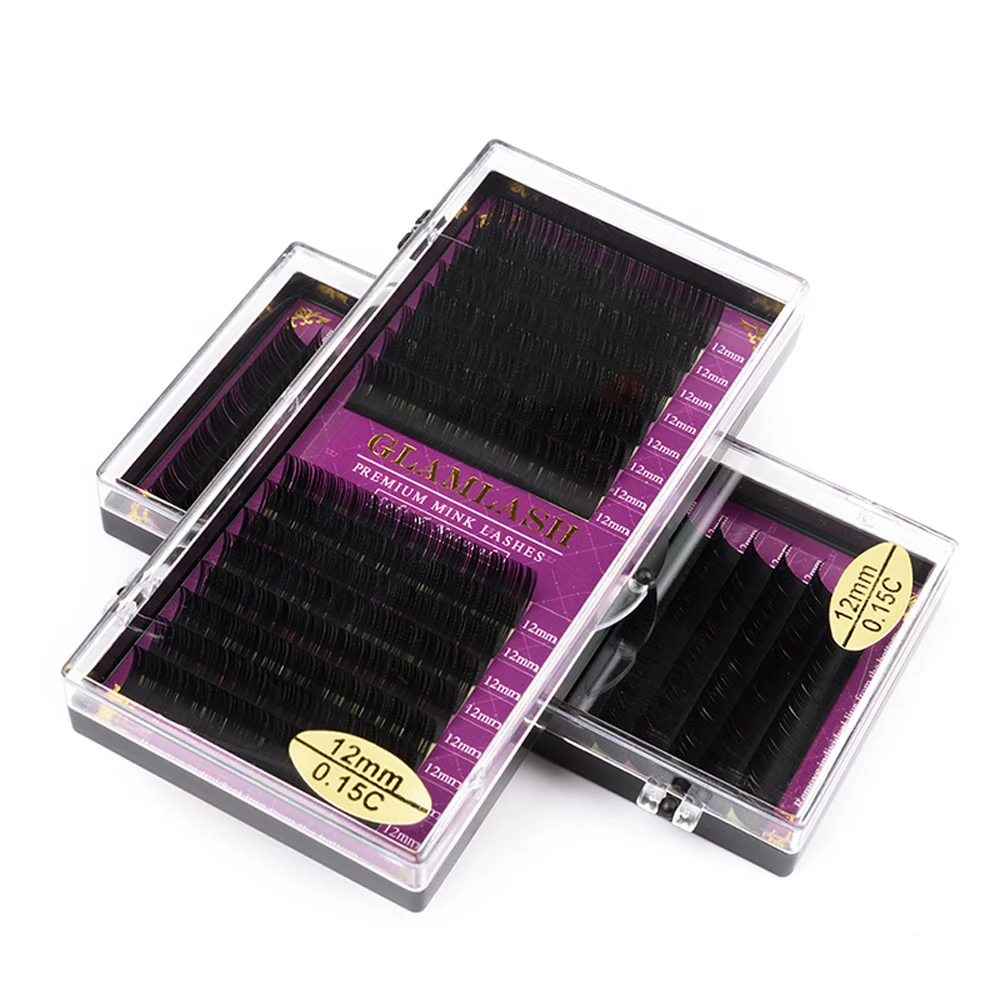 GLAMLASH оптовая продажа 16 рядов BCCCD локоны натурального меха норки Одиночная