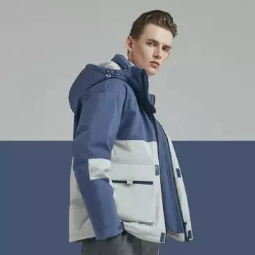  Original xiaomi 90 points men's color matching hooded down jacket 90% white duck down 4 waterproof 