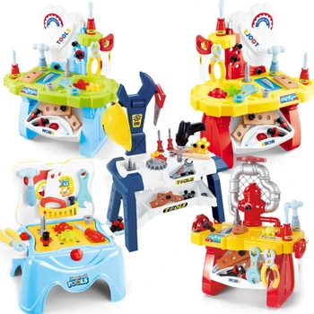 

Children Power Tool Table Set Simulation Repair Tool Table Boys Play House Interactive DIY Assembly Engineering Kit