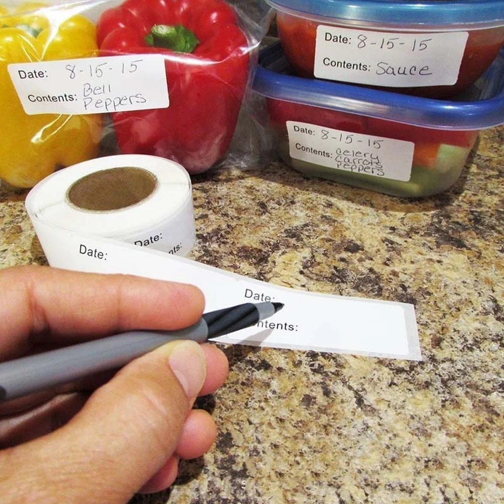

For 1 Roll Removable Date Label DIY Stickers Kitchen Foods Storage Adhesive Paper