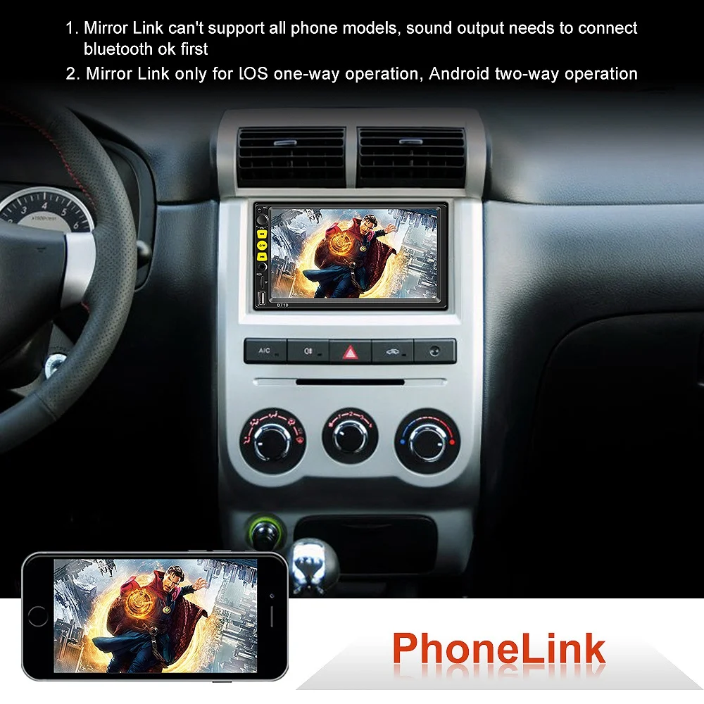 

New 2 Din Car Radio 7 Inch Bluetooth Stereo Multimedia Player Radio MP3 MP5 Press Screen Auto Radio Support Rear View Camera B71