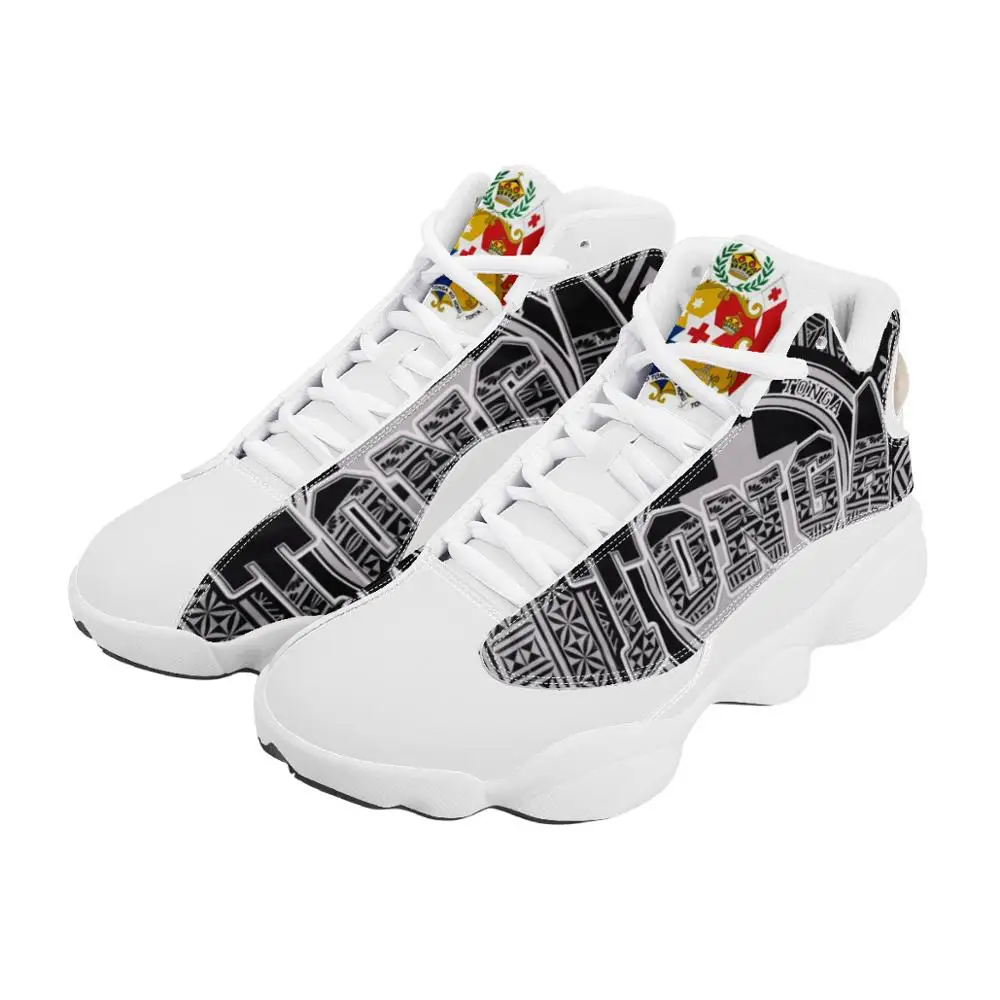 

Hot Selling Tonga Polynesian Samoa Tribal Style Boy Running Shoes Custom Ball Sports Team Logo Men's Basketball Sports Shoes