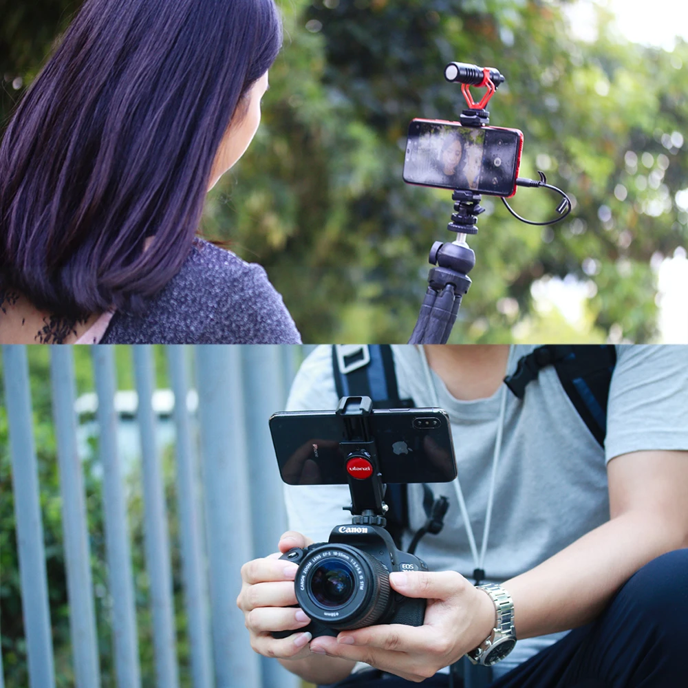 Ulanzi ST-06, регулируемый держатель для телефона с 1/4 винтом, крепление для горячего башмака, быстрый выпуск Vlog, видеосъемка для DSLR камеры, смартфона