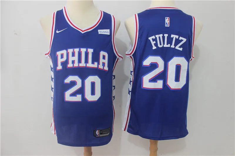 A+++ качественные мужские взрослые#25 Бен Симмонс 20 Markelle Fultz 21 Joel Embiid 17 jj redick Jersey Philadelphia - Цвет: for men