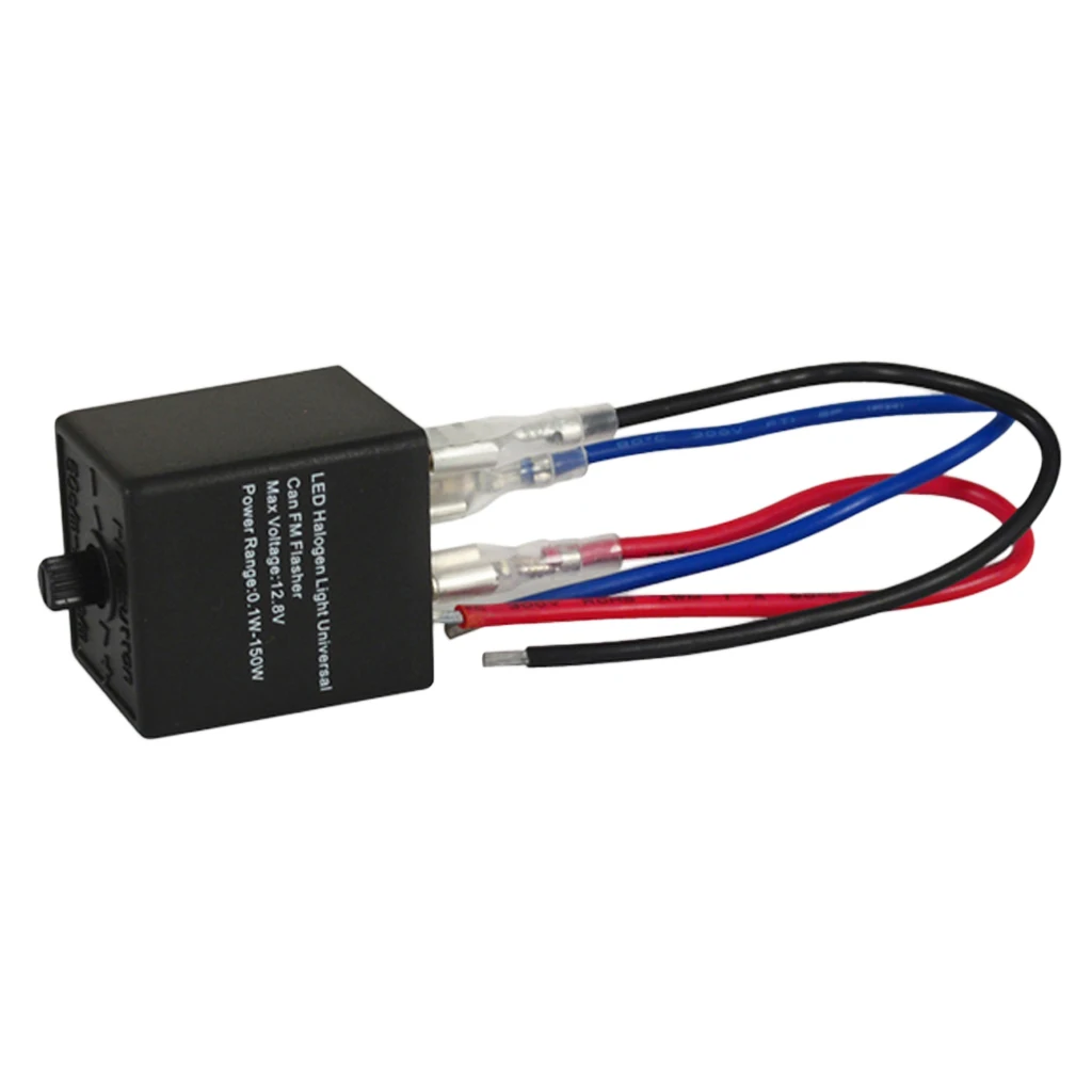Black Motorcycle Universal 12v 24V 3-Pin Speed Adjustable LED Flasher Turn Signal Light Electronic Relay