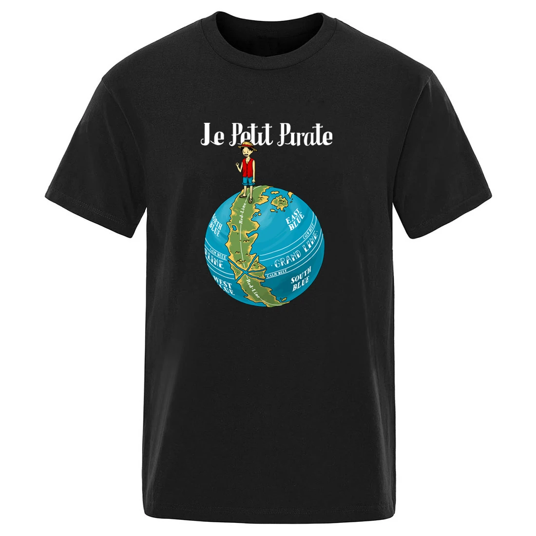

Le Petit Pirate Oversize T-shirt Short Sleeve 100% Cotton Mens T-shirts Harajuku O-neck Tops Leisure Hip Hop Graphic Tshirts