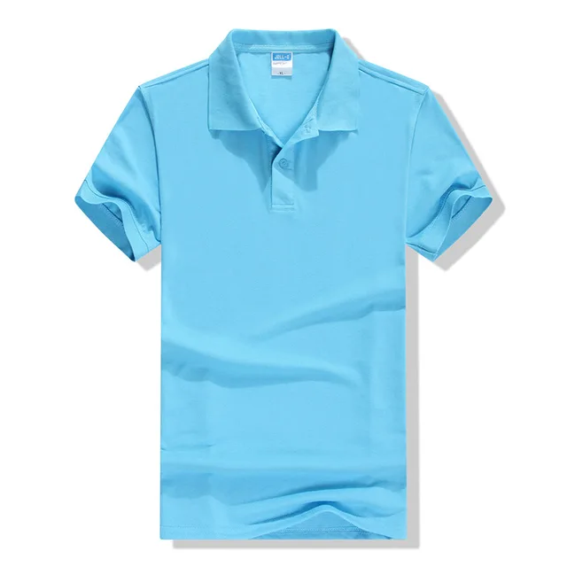Летняя мужская трикотажная рубашка-поло с коротким рукавом, однотонная 5