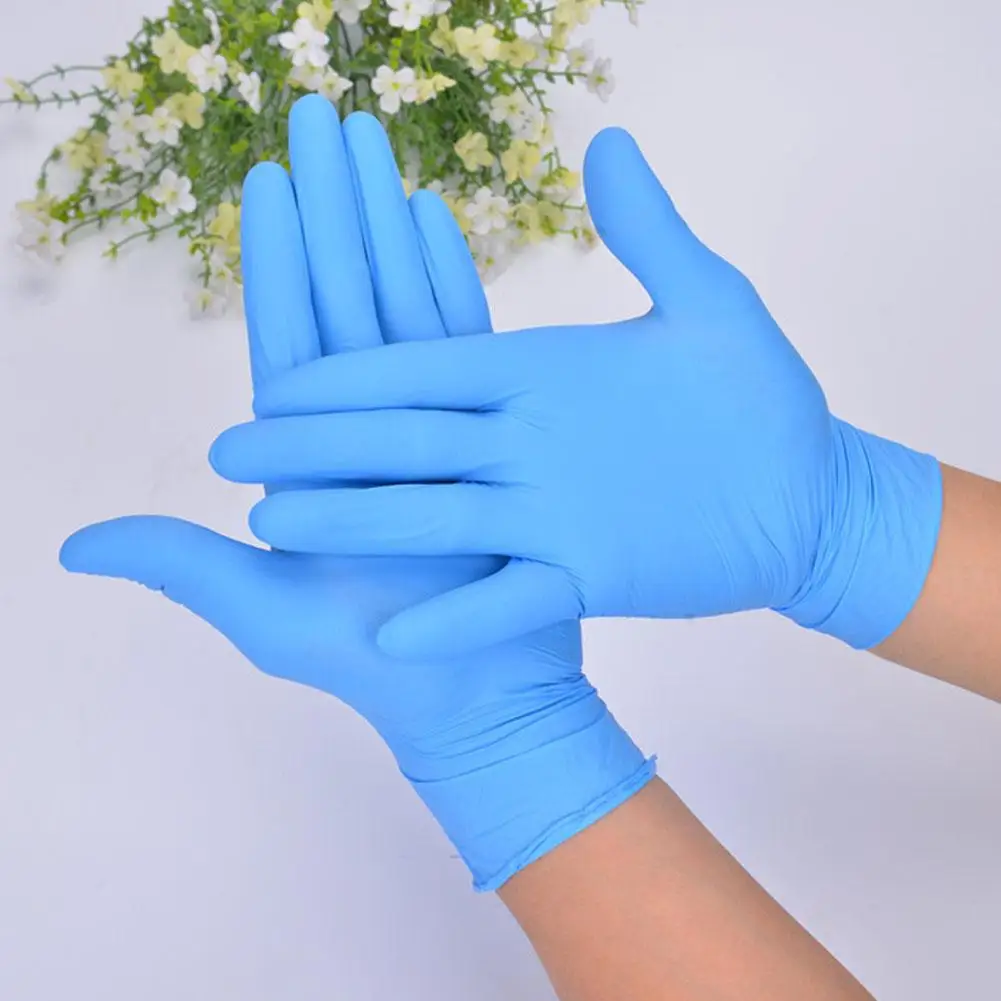 New 50 Pairs Latex Nitrile Disposable Anti Acid Alkali Gloves Laboratory Supplies