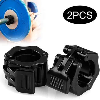 Günstige 2 Stücke 28mm Gewicht Heben Spinlock Frühling Barbell Halsbänder Gym Bodybuilding Training Hantel Lock Clips Clamp Fitness Ausrüstung