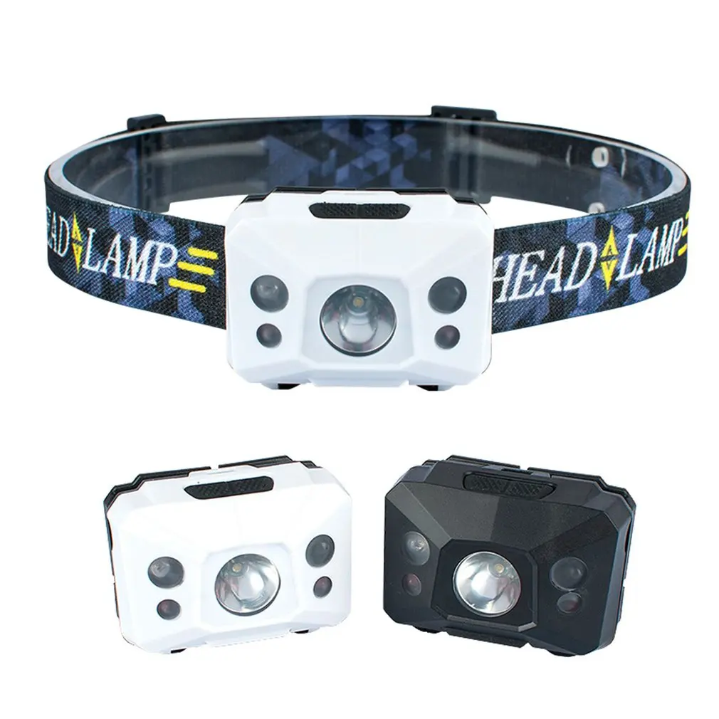 ICOCO Outdoor Portable USB Charging Waterproof Induction Head Lamp 3 Lighting Modes LED Headlight for Night Riding Fishing
