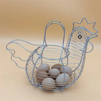 

Basket Chicken Shaped Egg Creative Iron Art Eggs Storage Holder Household Vegetables Container Organizer Rack Basket