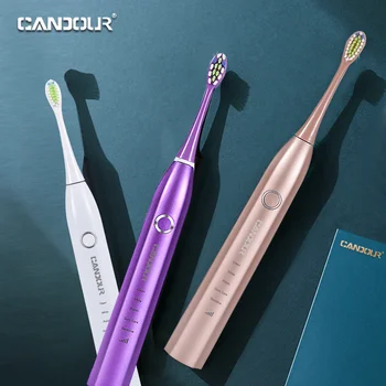 

CANDOUR CD-5168 Sonic Toothbrush Rechargeable electric Toothbrush IPX8 Waterproof 15 Mode USB Charger Replacement Heads Set