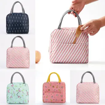 

Printing Lunch Bags Pouch Picnic Storage Box Thermal Cooler Bag For Women Girl