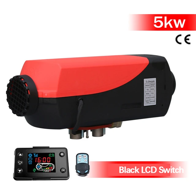 5KW Diesel Luft Heizung Alle in Einem 12V Diesel Standheizung Schalldämpfer  5000W Diesel Heizung Fernbedienung mit LCD Schalter - AliExpress