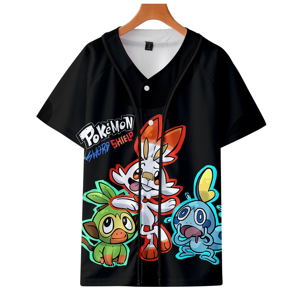 Pokemon Sword and Shield  Role-playing Thin baseball uniform Jacket Fashion Short-sleeved Jacket Casual