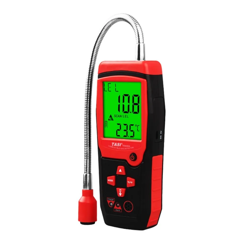 

TA8406A Handheld Natural Gas Detector Charging Power Combustible Gas Sniffer Methane Leak Sensor Alarm LED light Alarm Buzzer