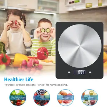 

1g-5kg Digital Kitchen Scale Stainless Steel Weigh Food with Aquatronic Function Elegant Slim Design for Home Kitchen Tools