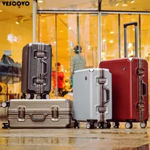 Vescovo 2" 22" 2" 26 дюймов винтажная алюминиевая рама, скалка для багажа, Спиннер для мужчин, бизнес, сумка для переноски, Женская дорожная сумка с колесиками