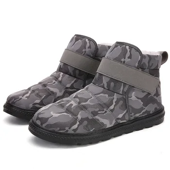 

2020 New Flat heel men boots leather Increase Shoes male Round head Solid Color Hook&Loop fashion winter Botas Hombre Size 36-47