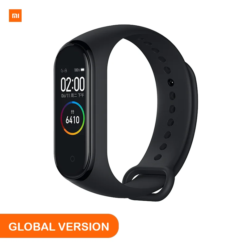 Global Verison Глобальная версия, Xiaomi mi, 4 смарт-браслета, цветной дисплей, браслет, пульсометр, фитнес, Bluetooth, 5,0, для плавания, mi ng, водонепроницаемый - Цвет: Global Verison
