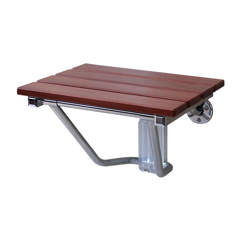 Bathroom Wall Seat Stool Solid Wood Bath Folding Stool Seat Non-slip Shower Wall Chair Living Room Wall Hanging Shoe Bench 5