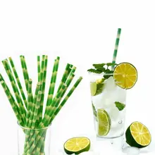 Free shipping 25Pcs/Set Paper Drink Bamboo Stripe Straws Vintage Party Wedding Birthday