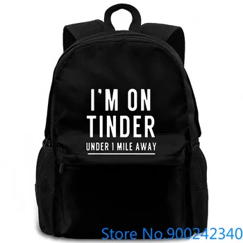 

I'M ON TINDER women men backpack laptop travel school adult student