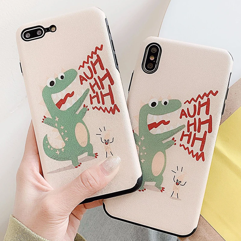 

Cute Cartoon Animal Pattern Silk Emboss Couple Phone Cases For iPhone 11 Pro Max XR XS Max 6 6S 7 8 Plus X TPU Soft Back Cover