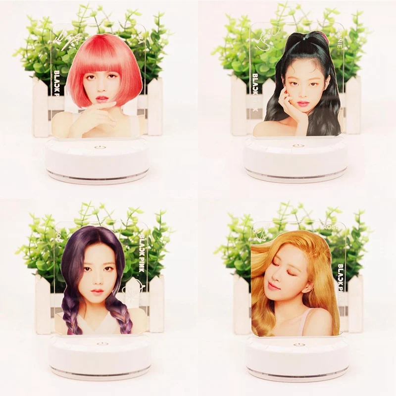 

BLACKPINK Members Kawaii Standing Action Figure Acrylic Stand Table Desk Lamp Board Fans Collection Stationery Set