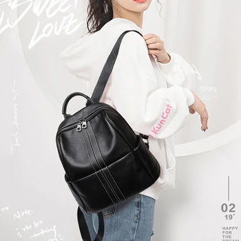 

Real Leather Backpack Fashion Women's Backpack High Quality Youth Female Student brand New Backpack