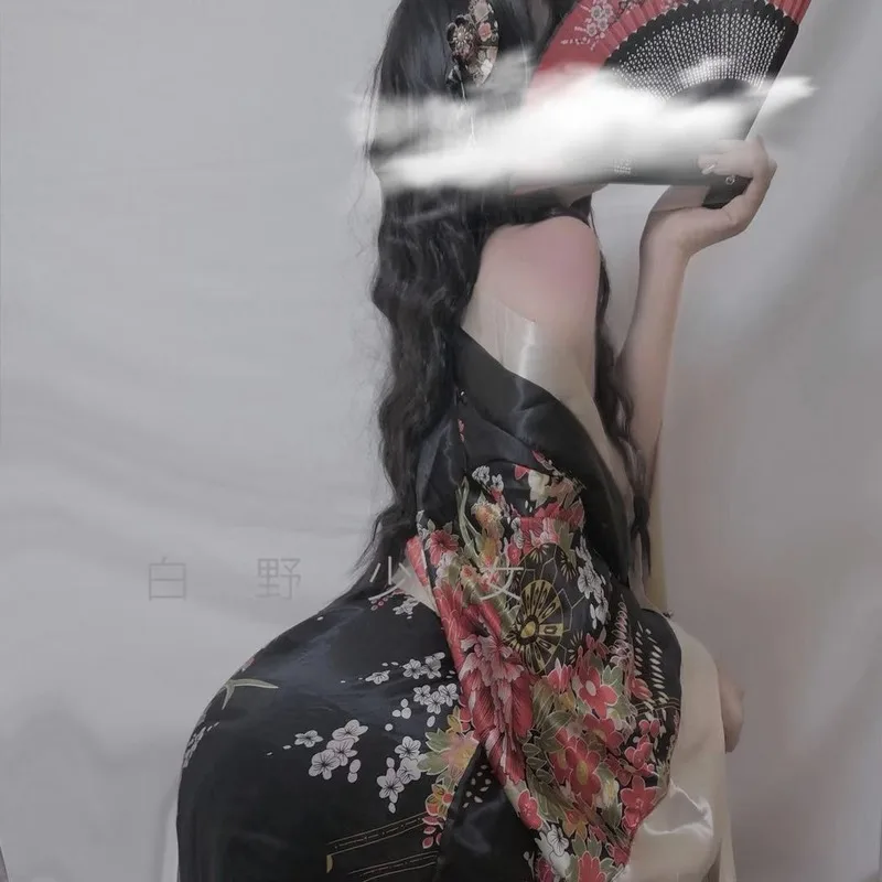 Японское сексуальное женское белье пижамы Ночная рубашка с принтом Сексуальная Униформа женское белье японское кимоно игровой костюм для косплея ночное белье