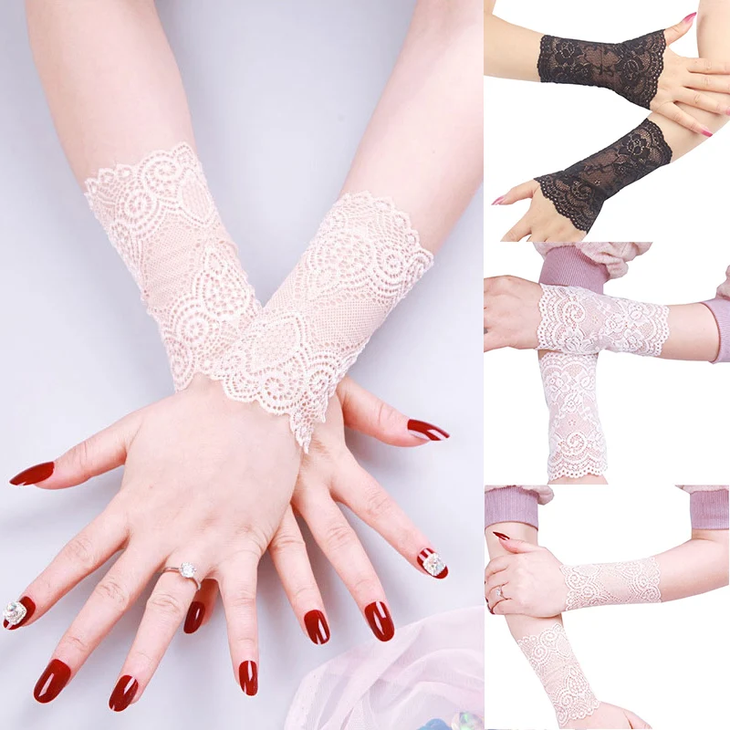 

New Fashion Arm Sleeves Gloves Sun Protection Sleeve Cover UV Protection Thin Non-slip Ladies Short Gloves For Women Female