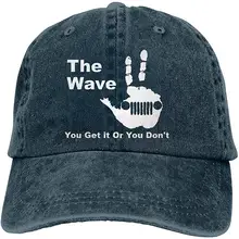 Унисекс Взрослых Винтаж Мыть Бейсболка Регулируемая папа шляпа-волна черный