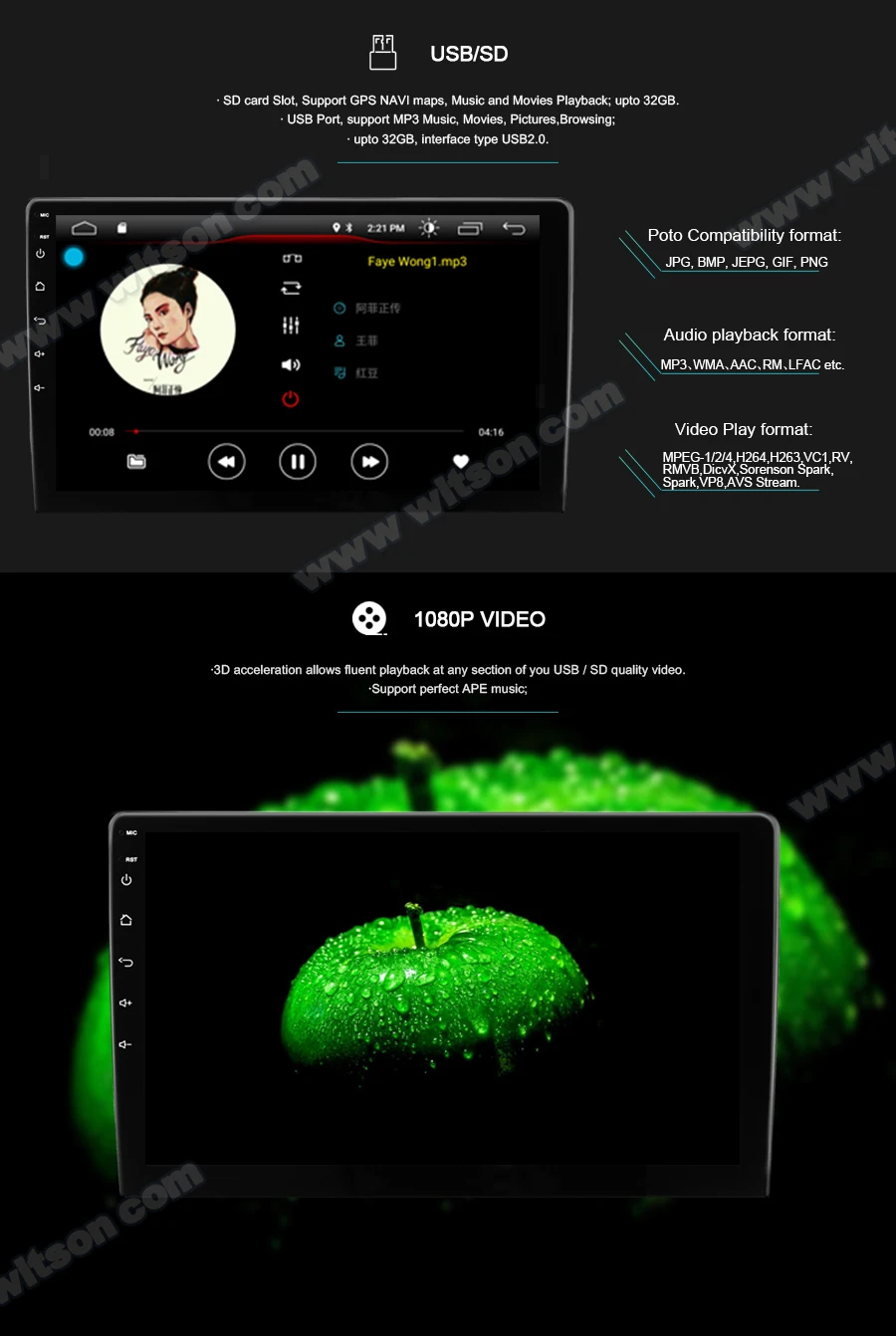 Top WITSON 9"FULL HD TOUCH SCREEN Android 9.0 Car GPS Multimedia Navigation for Volkswagen 2013-2015 Tiguan player RDS 8
