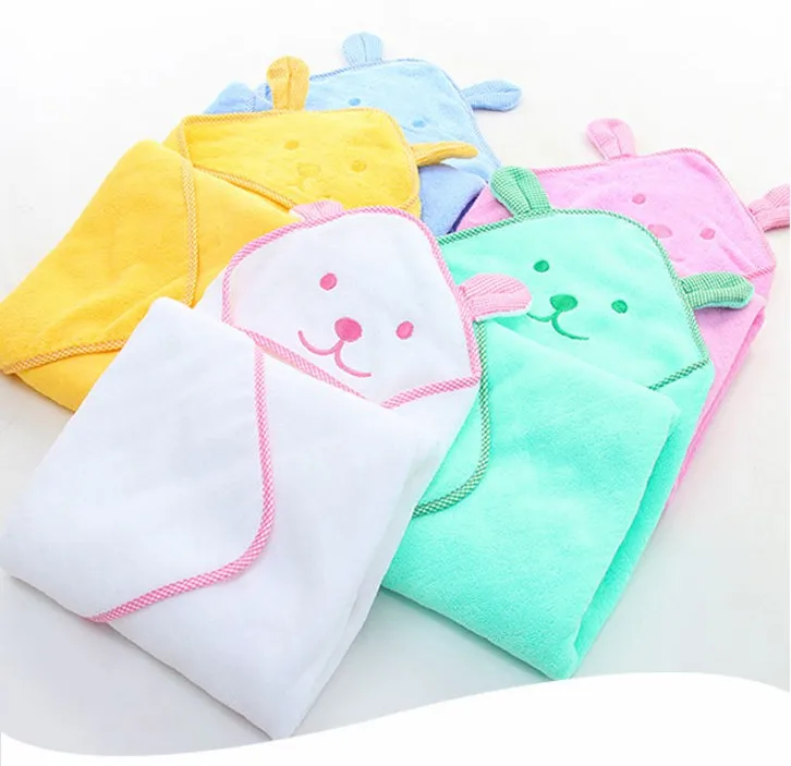 New Baby Towel Newborn Bath Comfortable Soft Baby Hooded Bathrobe Cute Animal Beach Cotton Towel Kids Babies Blanket 90*90cm