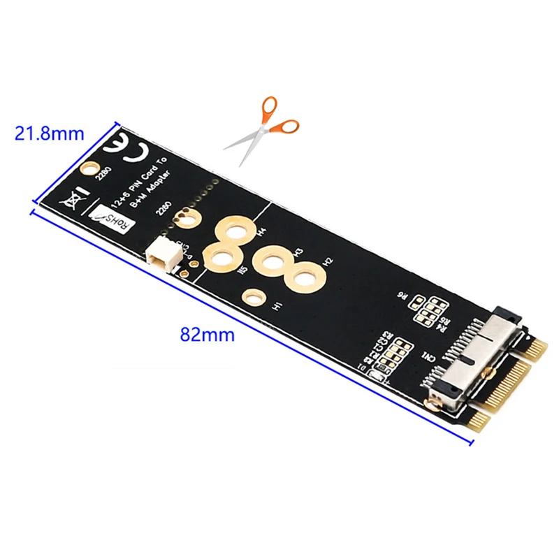 Pcie Bt2 12 + 6 Pin Bluetooth Wifi беспроводной модуль карты к M.2 Ngff ключ B M адаптер для Mac Os Bcm94360Cd