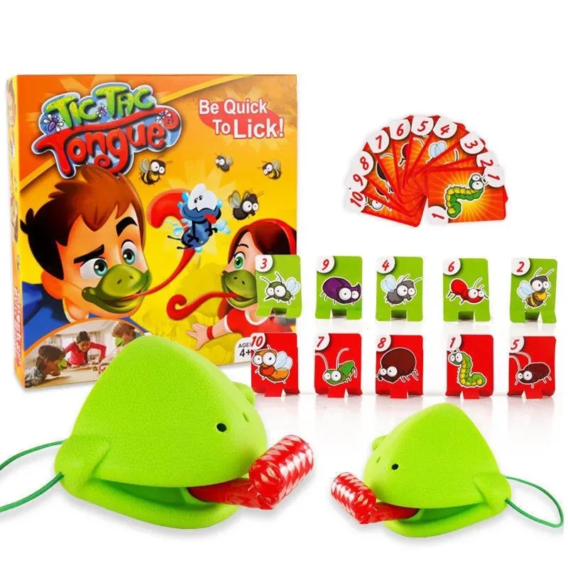 Frogs Tongue Out Gags & Practical Jokes Chameleon Playing Cards Competitive Parent-child Interactive Desktop Toy Sensory Toys