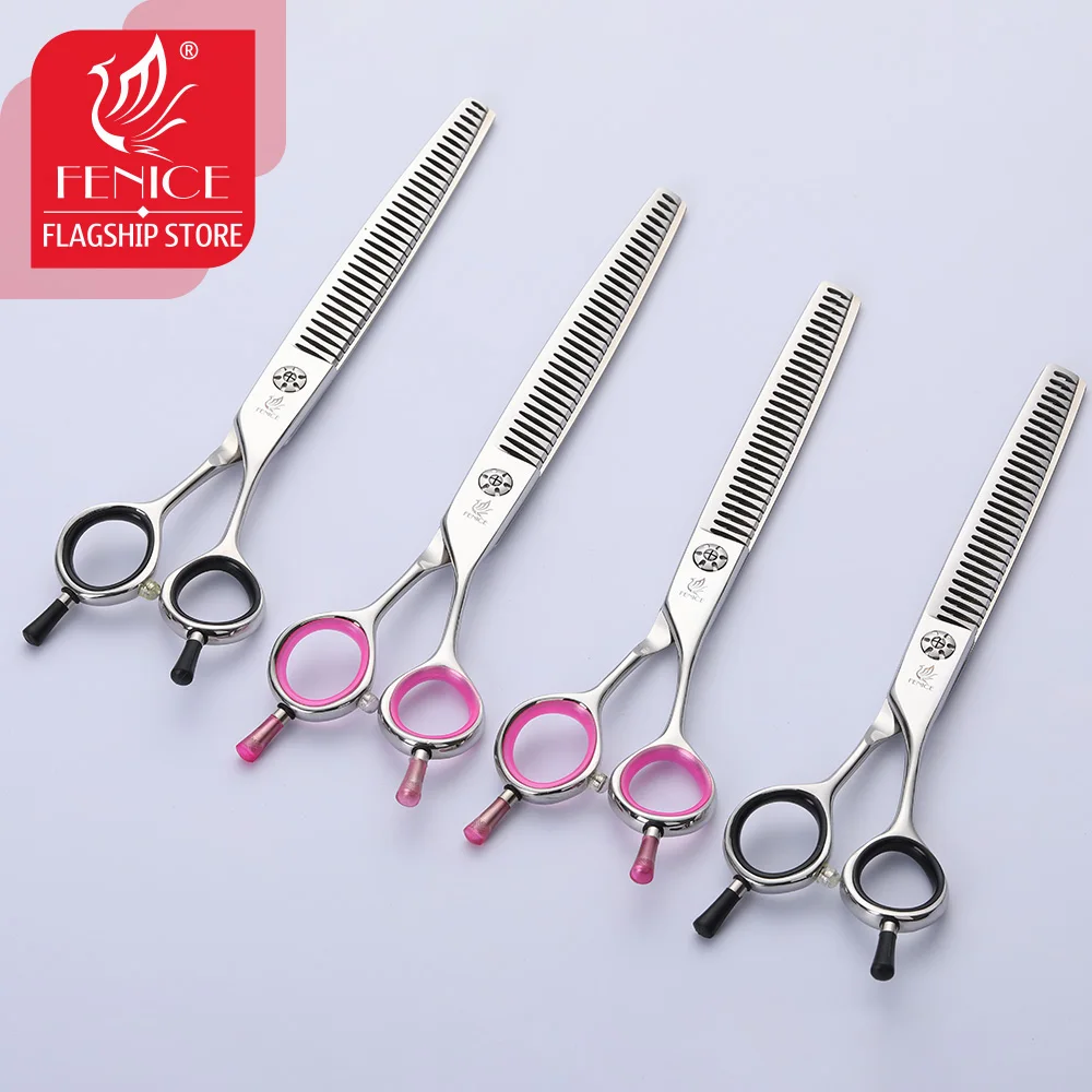 Fenice 6.75/7.0 inch Thinning Scissors Grooming Kit For Dog Professional Groomer Tool JP440C Thinning Rate About 70% dog grooming scissors dog grooming scissors kit