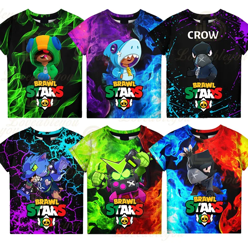 Camisetas de dibujos animados de Brawling para niños y niñas, ropa de bebé, Dinamo y Estrella, 6 a 19 años, León, moda