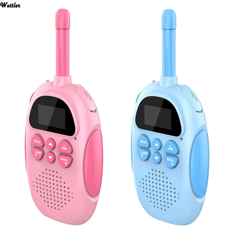 2pcs/Set Children Walkie Talkie Kids Transceiver Handheld 3KM Range UHF Radio Lanyard Mini Interphone Toy Birthday Gift walkie talkie children 2 pcs children s radio walkie talkie kids birthday christmas gift child toy boys girls 3000m long