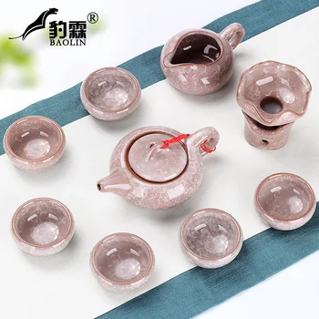 

Leopard lam calving kung fu tea set household jingdezhen ceramic tea cup teapot tea tea tea in the living room