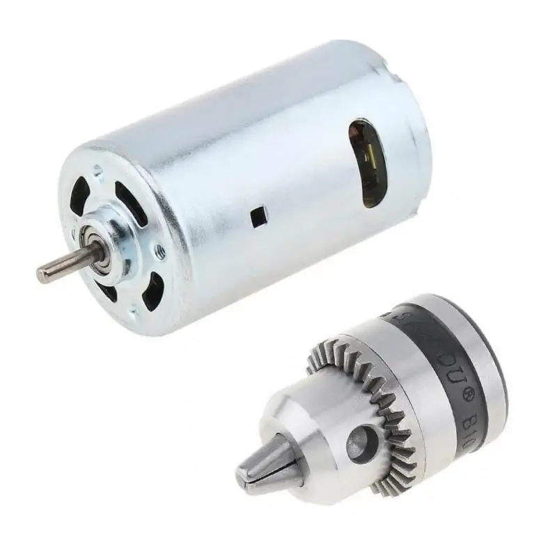

12V-36V 555 Motor Screws Drill Bit Chuck Wrench Copper Cap Mounting Bracket Set