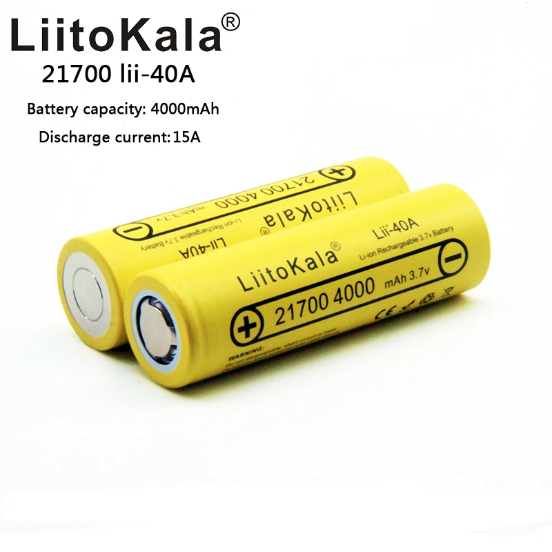 2019 LiitoKala 21700 4000mah Rechargeable Battery lithium 40A 3.7V 10C discharge High Power batteries Drain Batteries | Электроника