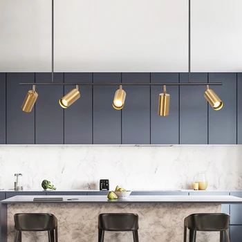 

1 Gold Lampshade Pendant Lights LED Hanging Spotlight Pendant Lamp Nordic Design dinning room metal Pendant Lighting luminaire