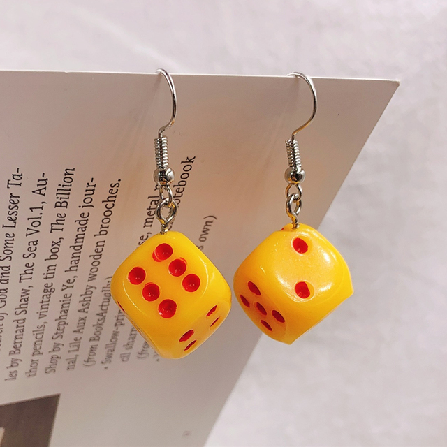 3D Dice Pendant   Drop Earrings for Girls Women Children Birthday Gift Lovely Jewelry